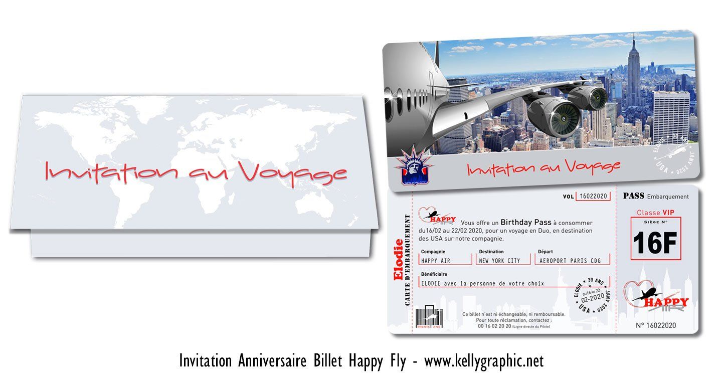 carte invitation anniversaire billet avion Invitation, carte cartons anniversaire Ado Adultes Enfants anniversaire billet avion