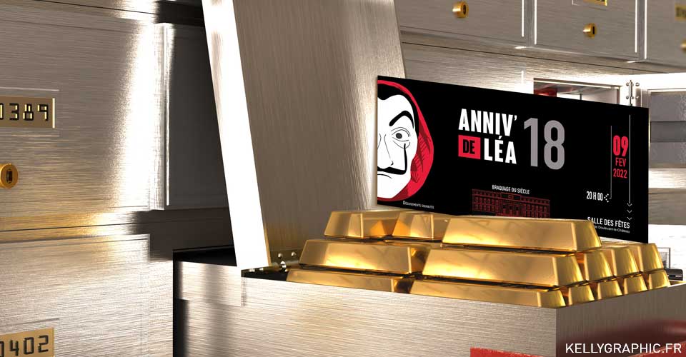 Carte anniversaire foot Casa de Papel Invitation, carte cartons anniversaire Ado Adultes Enfants Casa de Papel