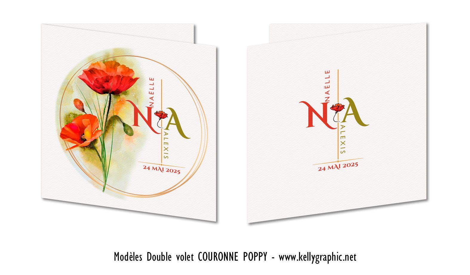 Faire-part couronne de fleurs champêtre Faire-part couronne de fleurs champêtre