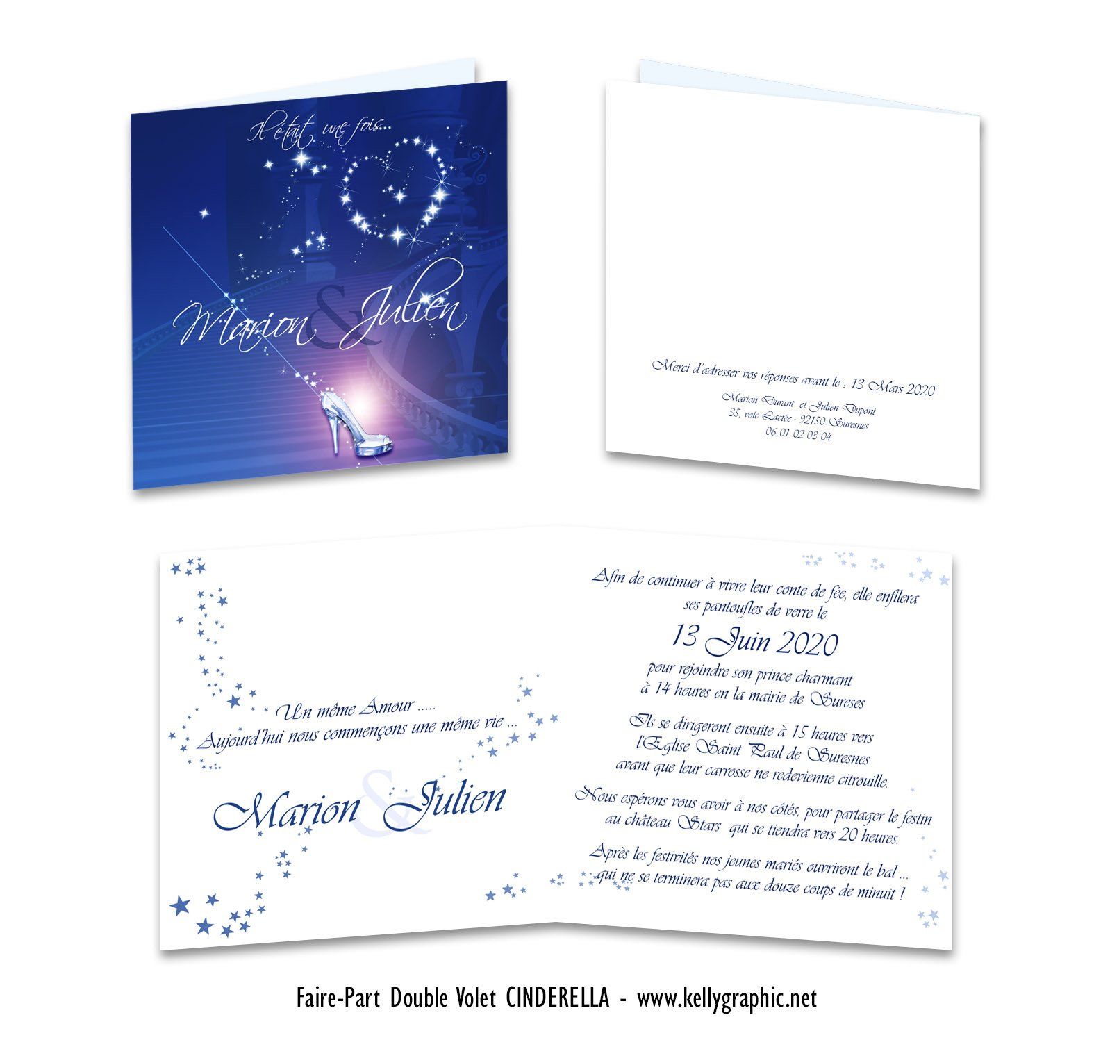 Faire-part mariage princesse Disney Cendrillon Faire-part mariage princesse Disney Cendrillon