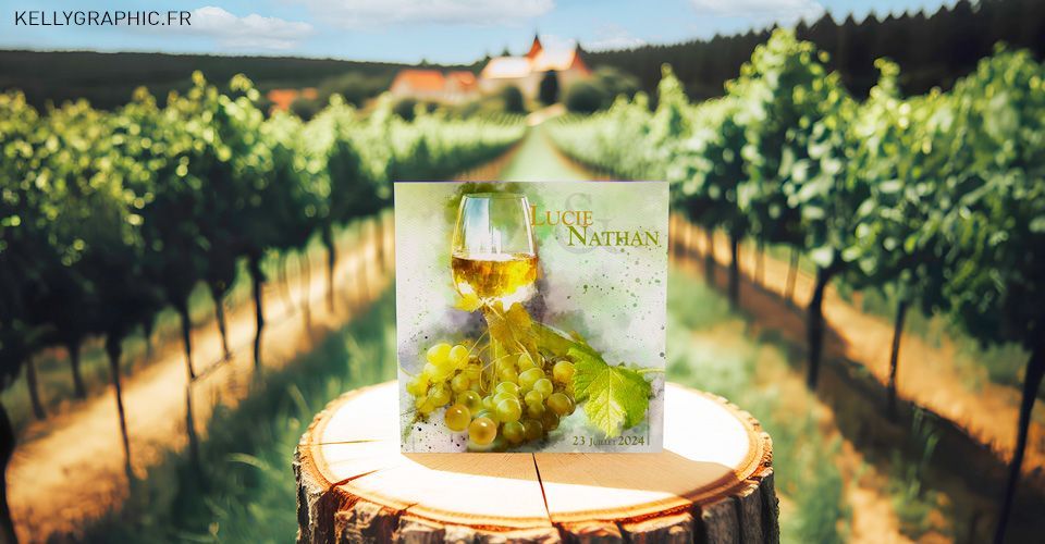 Faire-part mariage vin blanc Sauvignon Faire-part mariage vin blanc Sauvignon
