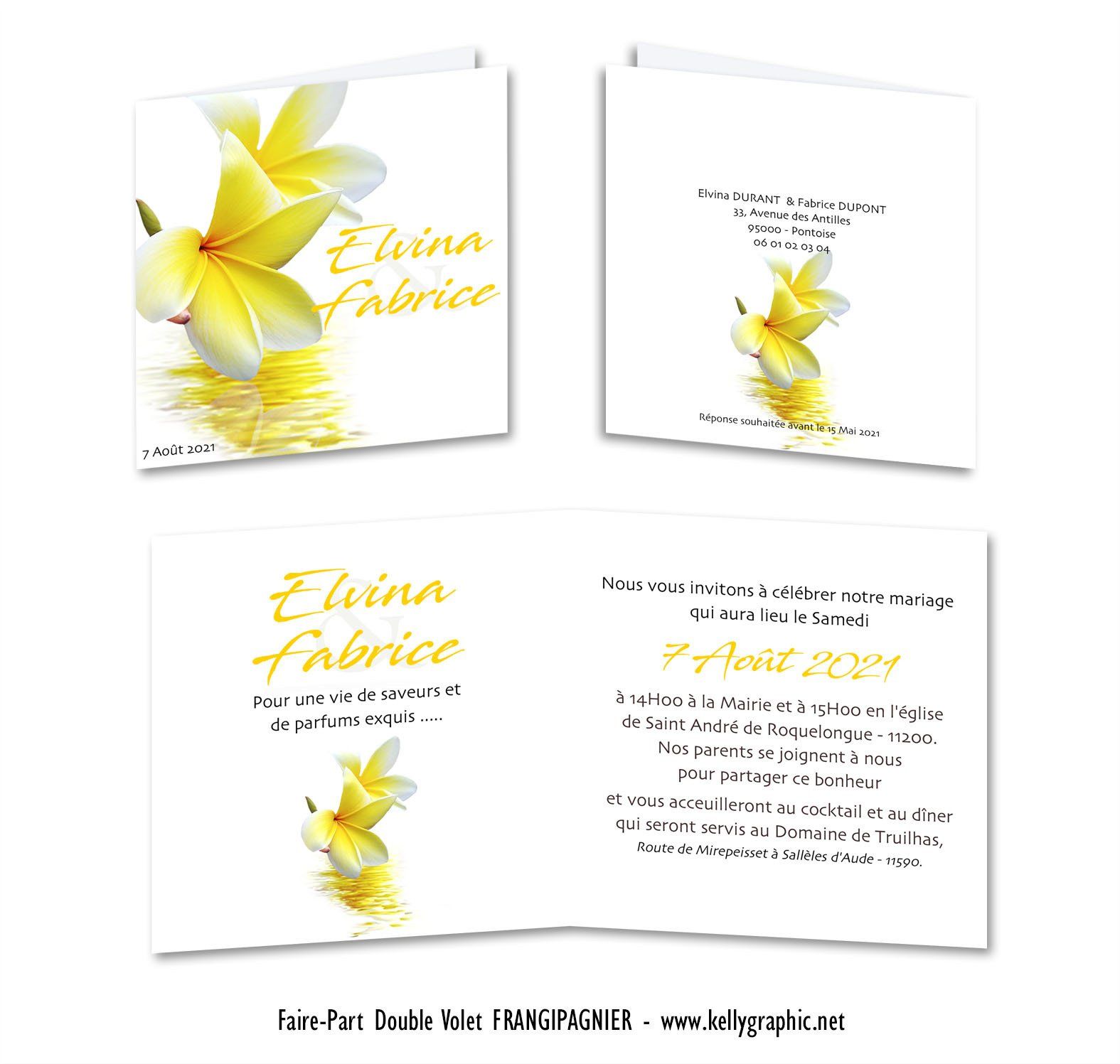 Faire-part Mariage Frangipanier Faire-part Mariage Frangipanier