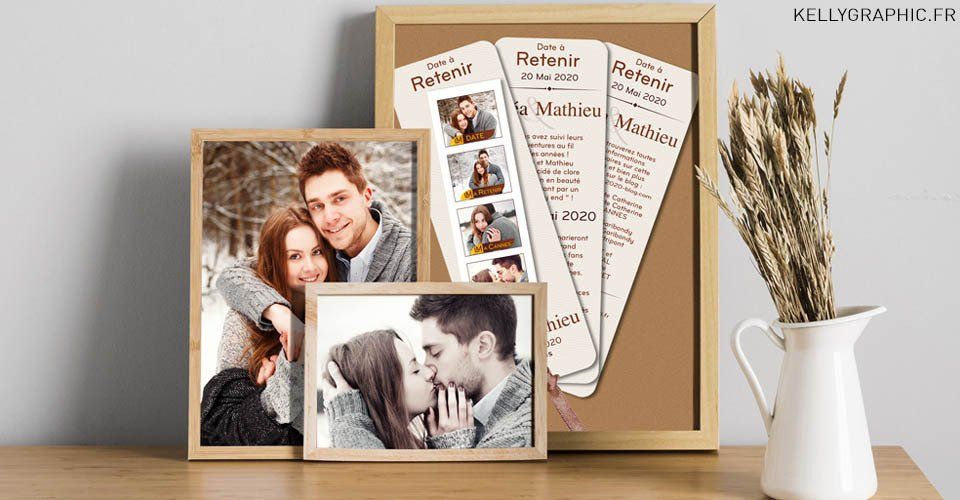 Faire-part mariage Photomaton Polaroids