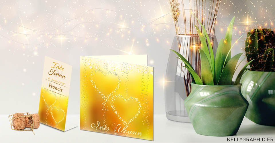 Faire-part mariage Bulles Champagne Faire-part mariage Bulles Champagne