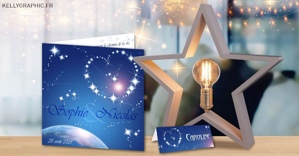 Faire-part mariage Galaxies Étoiles Faire-part mariage Galaxies Étoiles