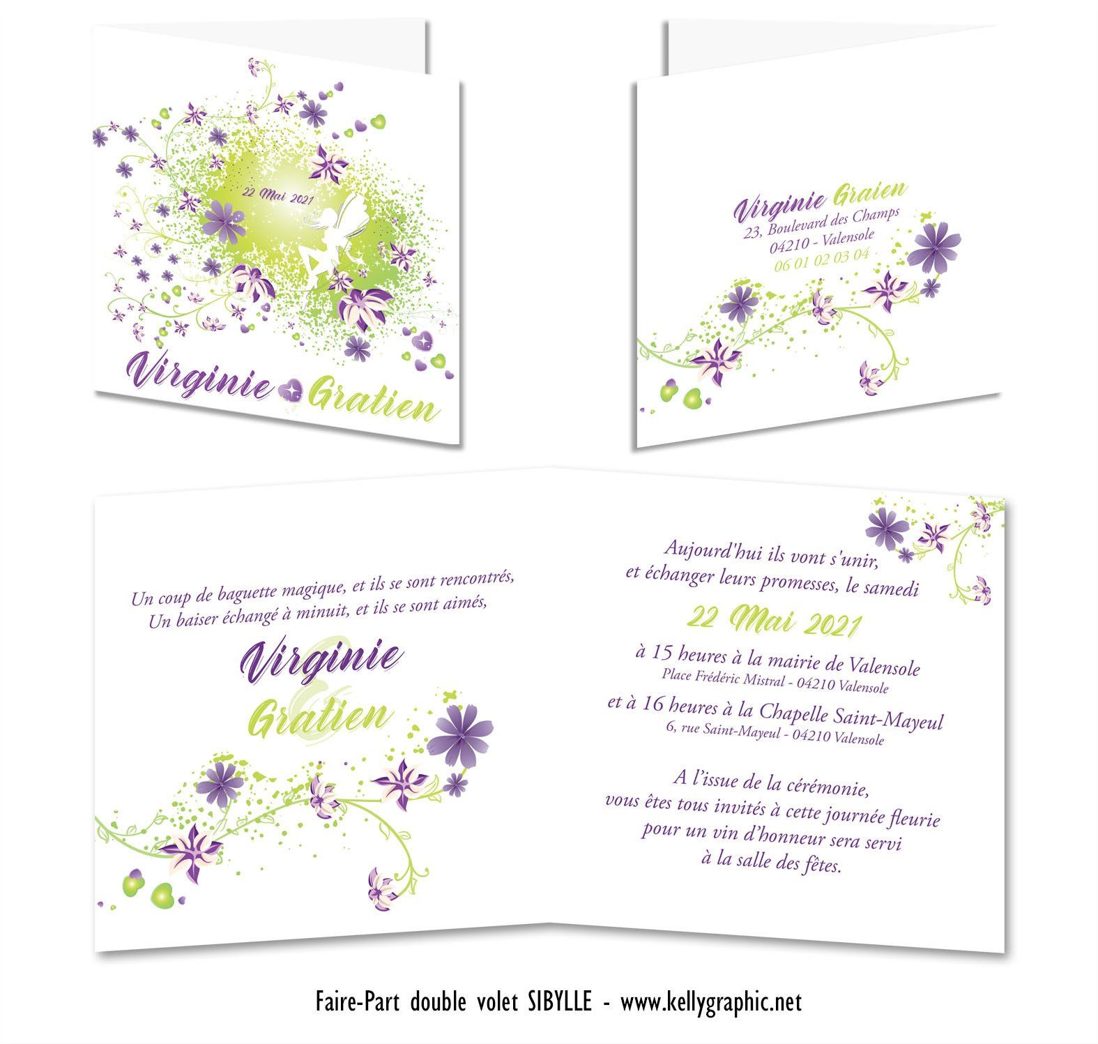 Faire-part mariage Fées Faire-part mariage Fées Disney