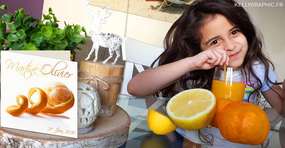 Faire-part mariage fruit mandarine clémentine Faire-part mariage fruit mandarine clémentine