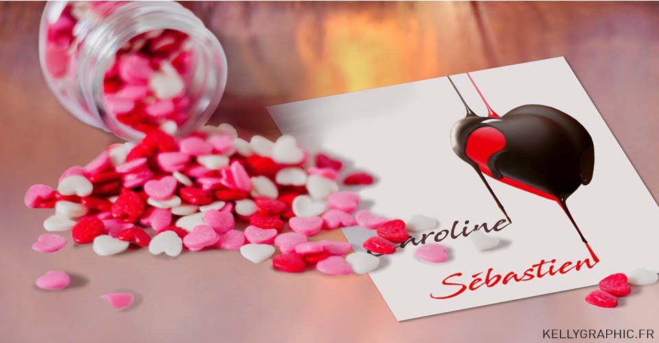 Faire-part Mariage Coeur de Chocolat Faire-part Mariage Coeur de Chocolat