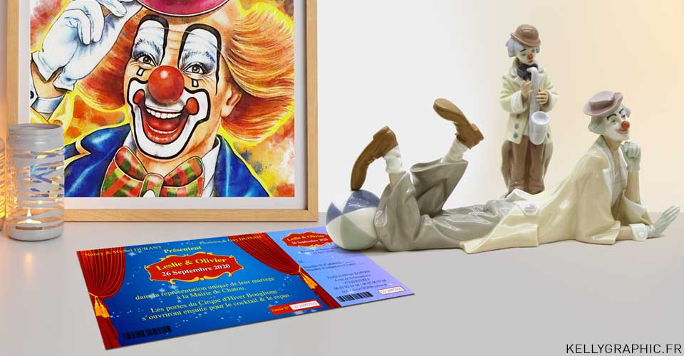 Faire-part Mariage Cirque Clown Faire-part Mariage Cirque Clown