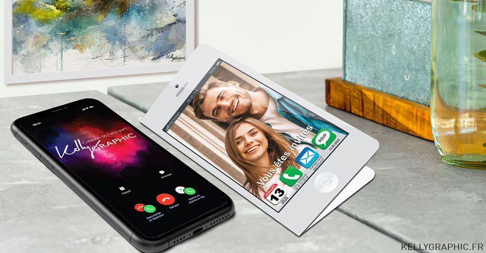 Faire-part mariage Smartphone Téléphone Faire-part mariage Smartphone