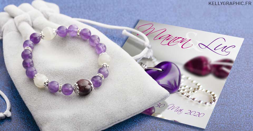 Faire-part mariage pierre précieuse améthyste Faire-part mariage pierre améthyste