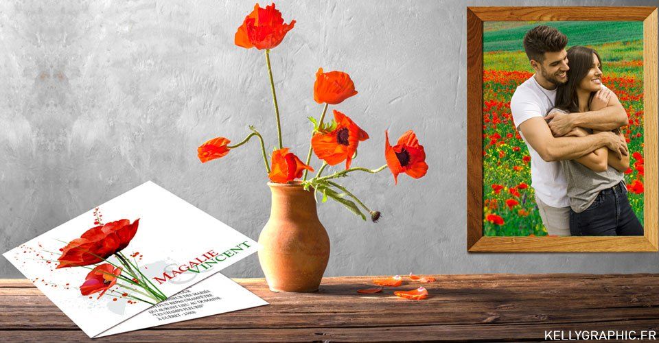 faire-part mariage coquelicots pavot faire-part mariage coquelicots pavot