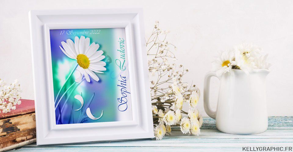 Faire-part mariage, floral, fleurs, bouquet, daisy, marguerite, paquerette Faire-part mariage, floral, fleurs, bouquet, daisy, marguerite, paquerette