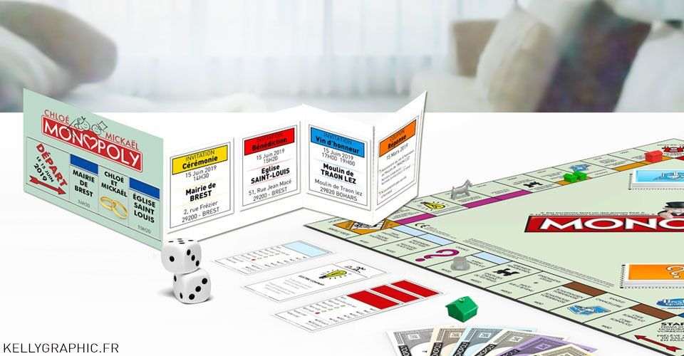 Faire-part mariage Monopoly Faire-part mariage Monopoly