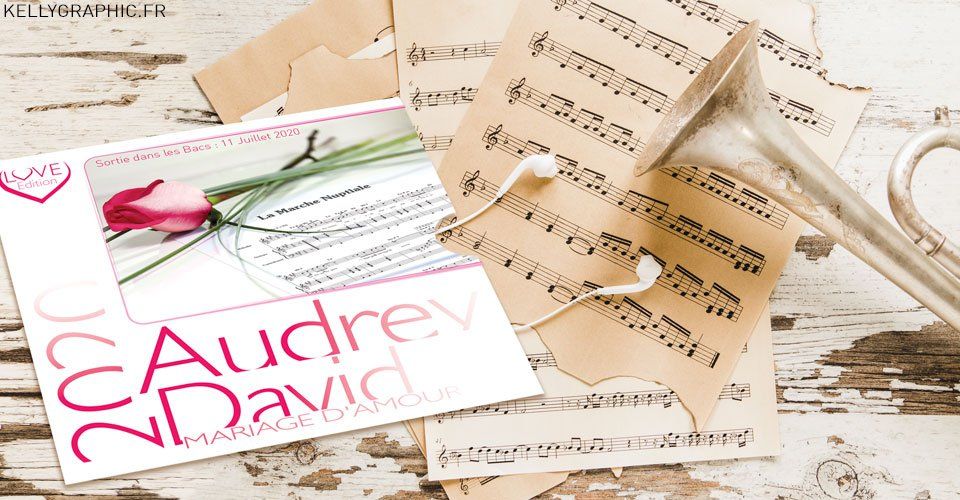 Faire-part Mariage Single Collector Tube Musique Faire-part Mariage Single Collector Tube Musique