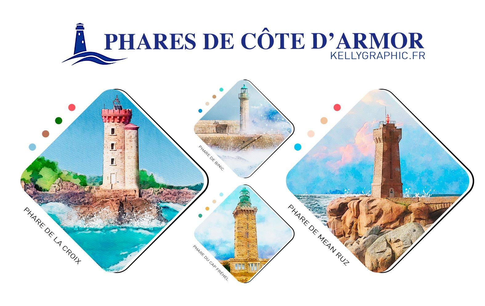 Aquarelle Phares Faire-part Mariage PHARES DE CÔTE D'ARMOR Aquarelle Phares Faire-part Mariage PHARES DE CÔTE D'ARMOR