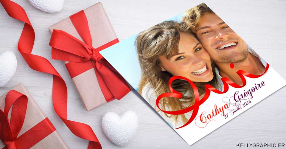 Faire-part mariage, ruban, oui, coeur amour Faire-part mariage, ruban, oui, coeur amour