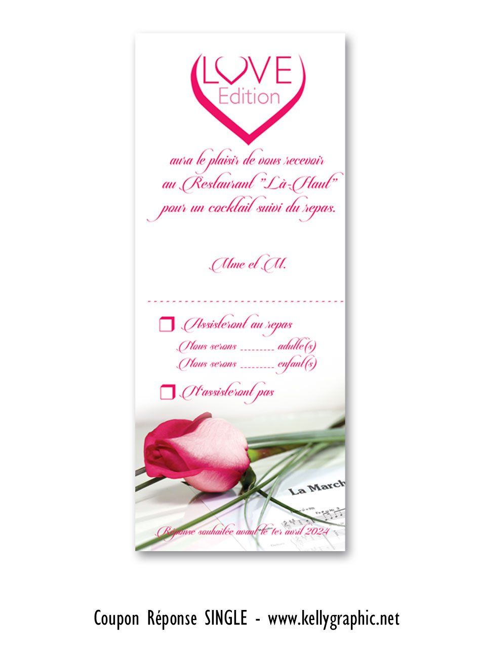 Coupon Réponse Mariage Musique Coupon Réponse Mariage Musique