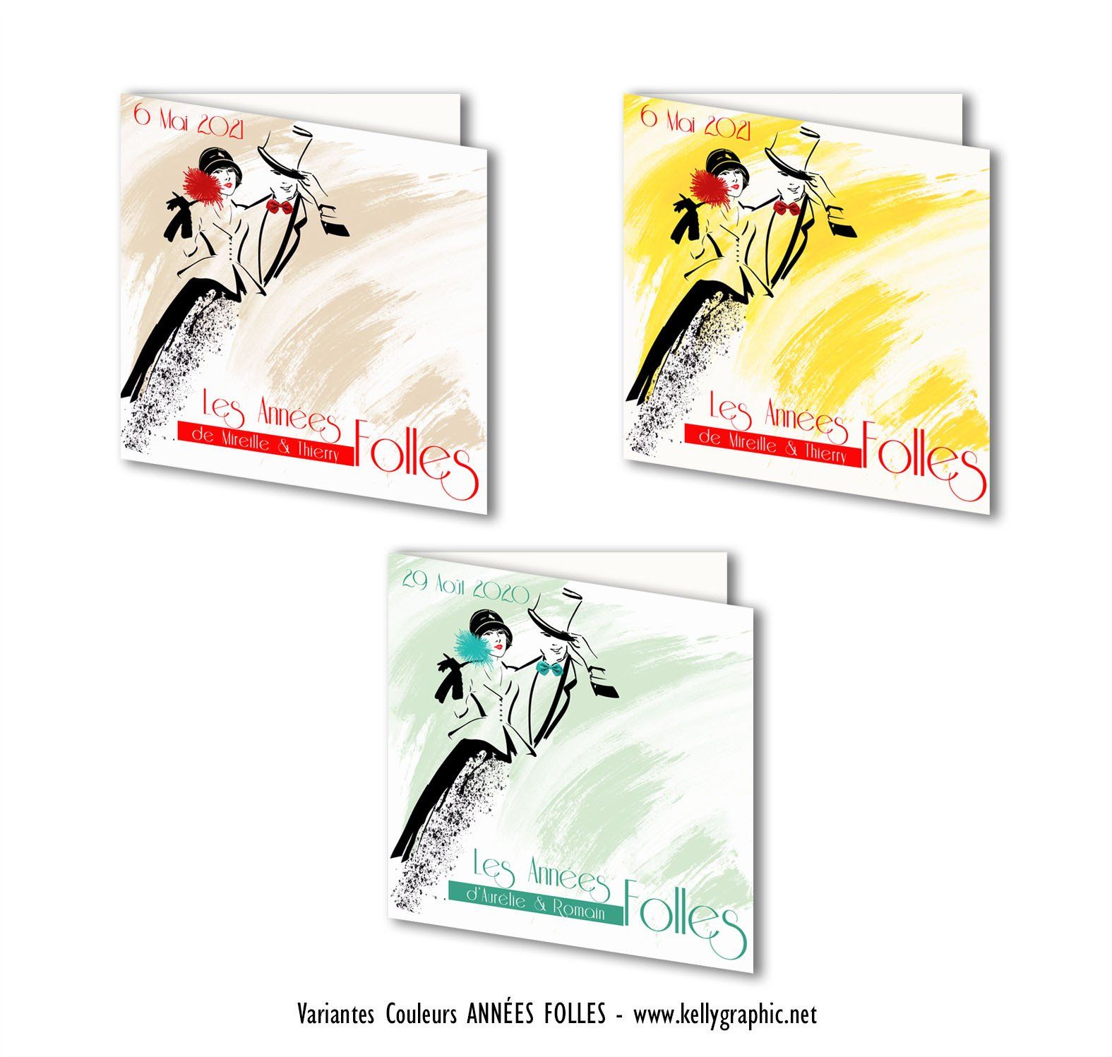 Faire-part Mariage Années Folles Faire-part mariage vintage, rétro, années folles