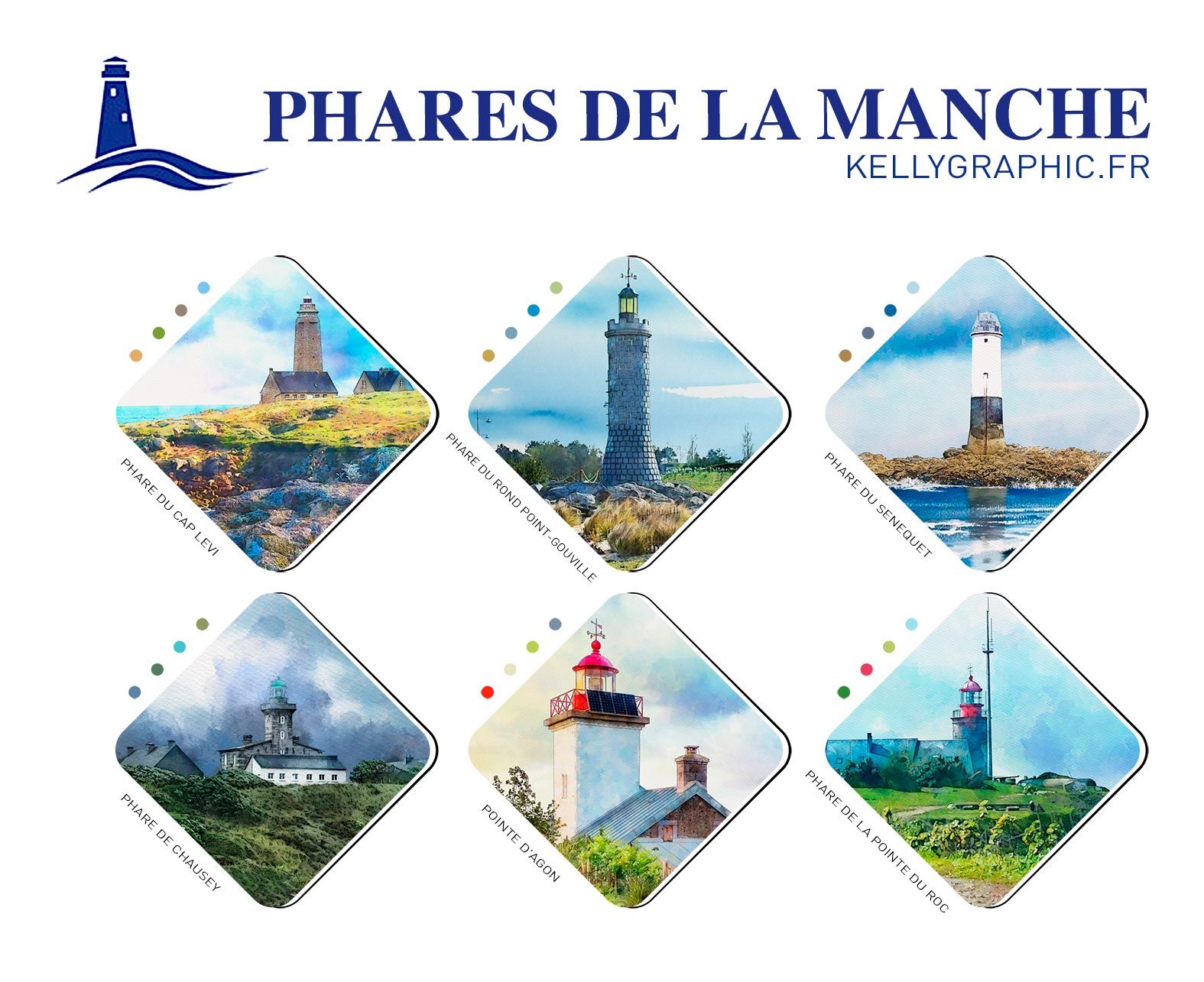 Aquarelle Phares Faire-part Mariage PHARES DE LA MANCHE Aquarelle Phares Faire-part Mariage PHARES DE LA MANCHE