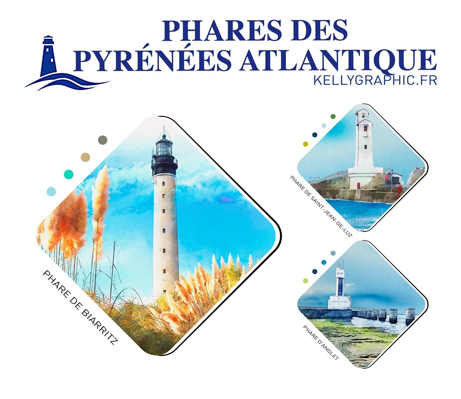Aquarelle Phares Faire-part Mariage PHARES Pyrénées Atlantiques Aquarelle Phares Faire-part Mariage PHARES Pyrénées Atlantiques
