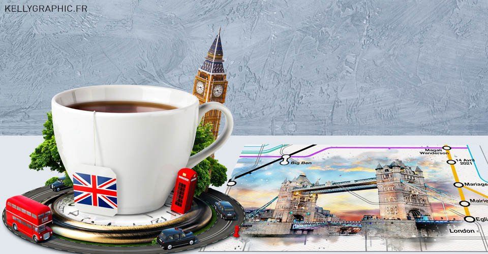 Faire-part mariage voyage Londres monuments Faire-part mariage voyage Londres monuments