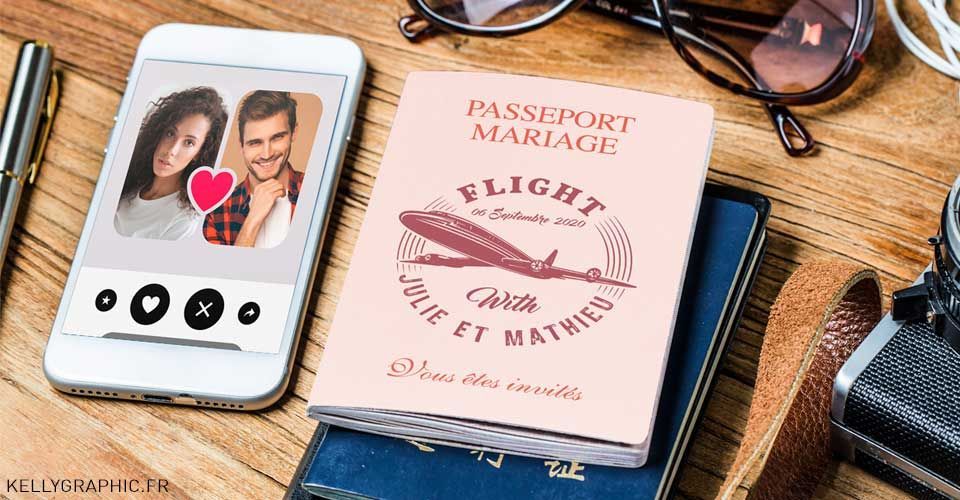 Faire-part mariage, Passeport coloré Faire-part mariage, Passeport coloré