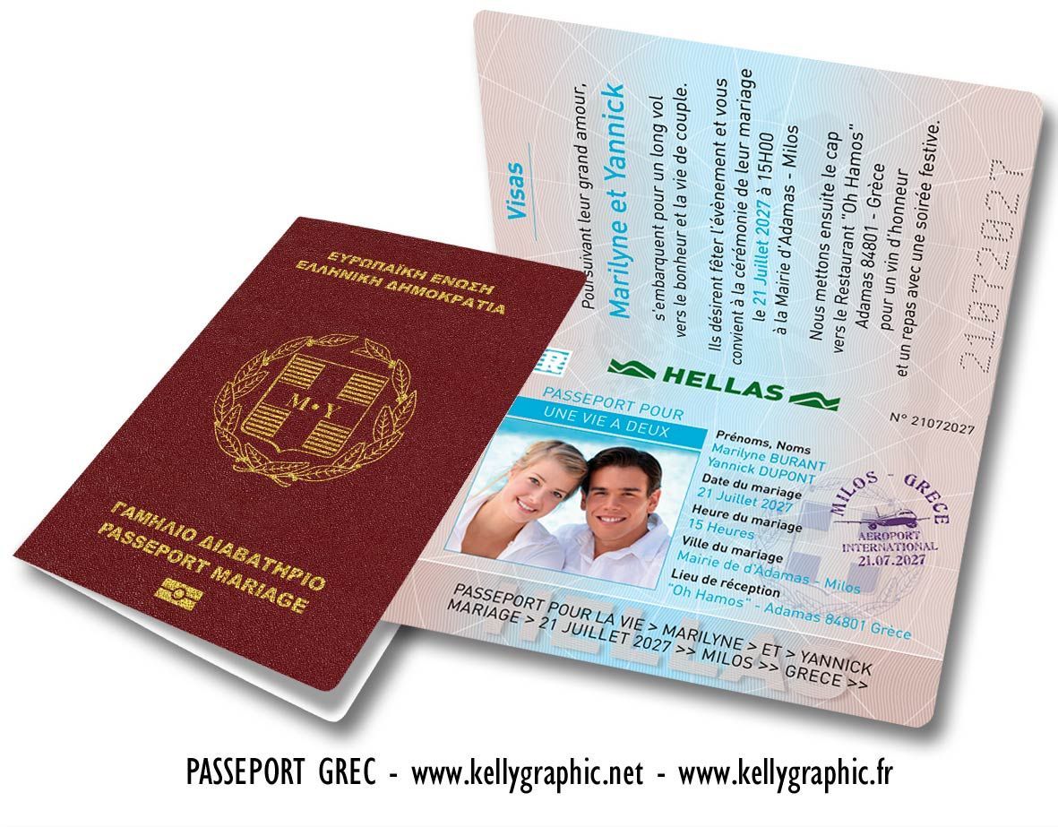 Passeport de mariage Grece Passeport de mariage Grece