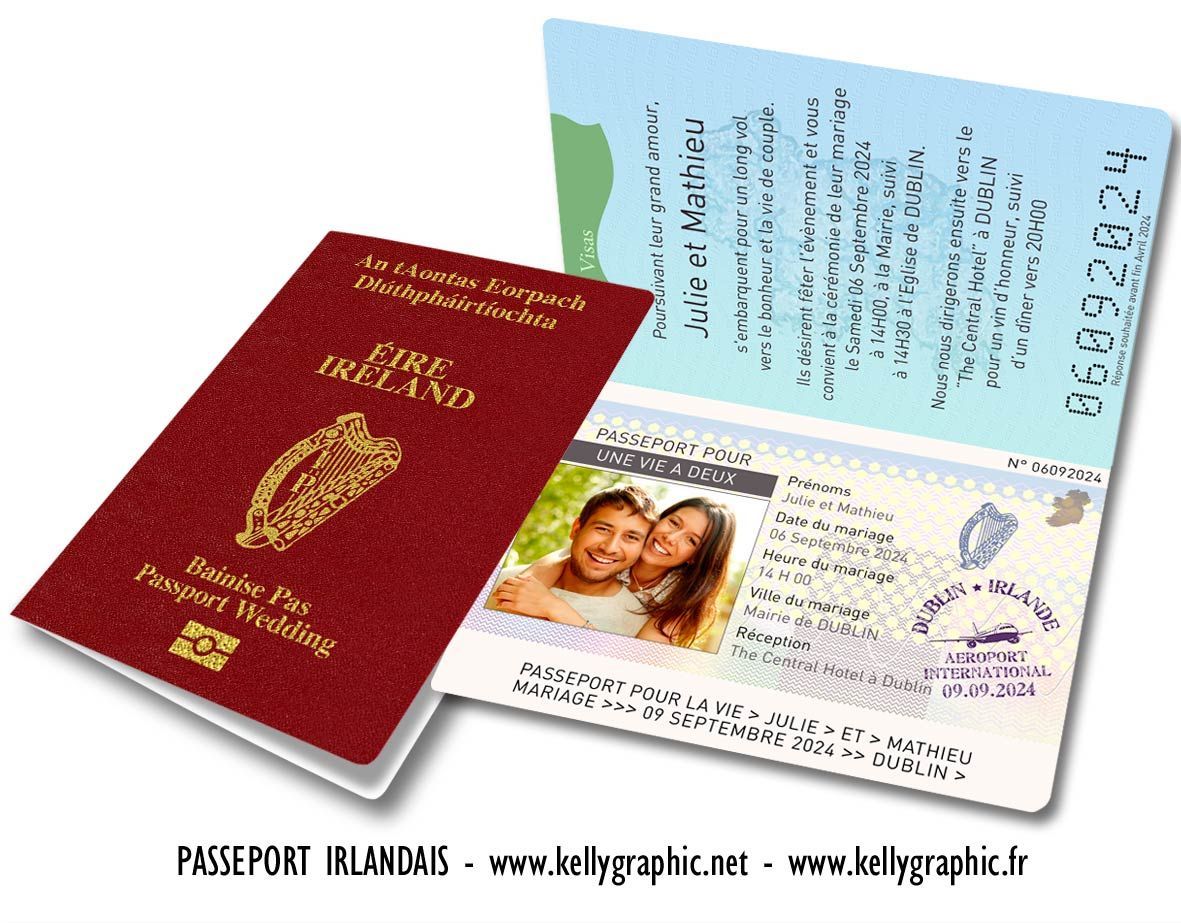 Passeport de mariage Irlande Irlandais Passeport de mariage Irlande Irlandais