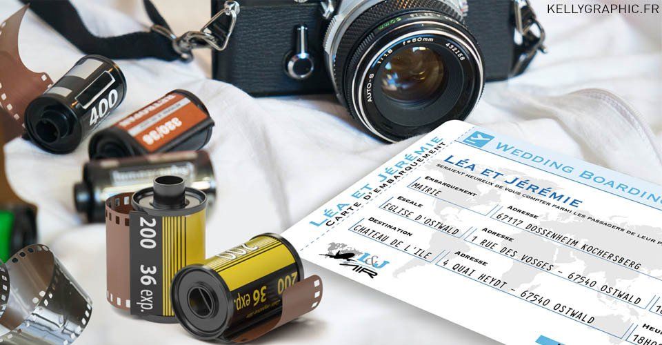 faire-part de mariage, billet d'avion et pochette personnalisée Faire-part mariage voyage, Billet avion, thème voyage carton billet embarquement