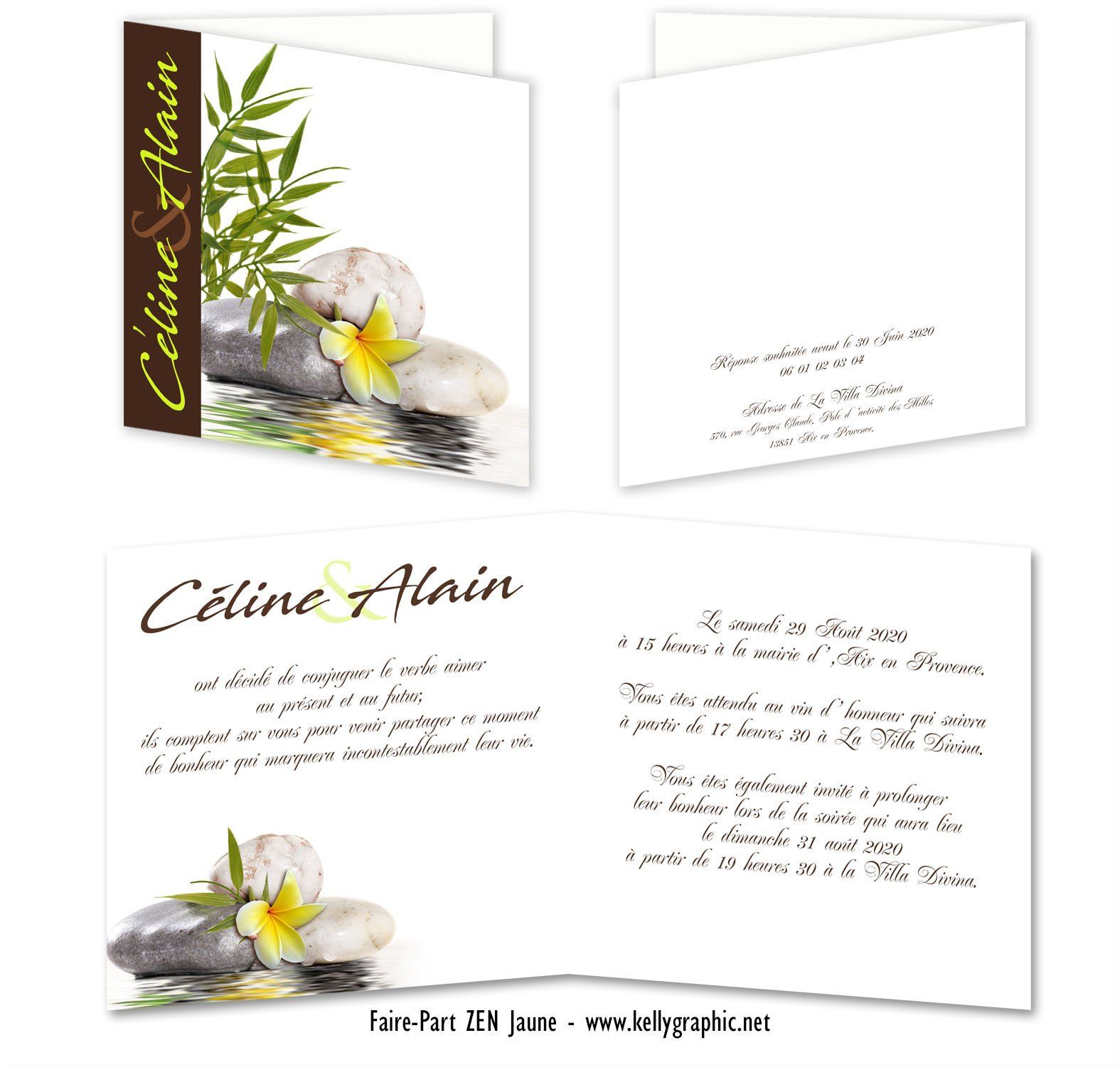 Faire-part mariage Zen Bambou Faire-part mariage Zen Bambou