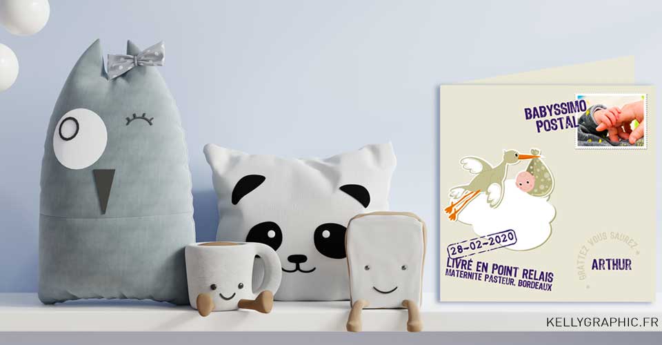 Faire-part naissance bébé timbre Faire-part naissance bébé timbre