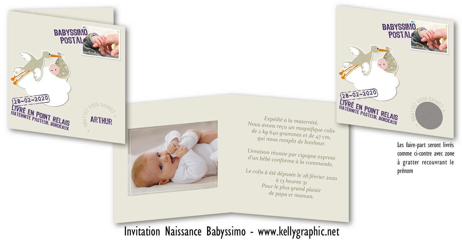 Faire-part naissance bébé timbre Faire-part naissance bébé timbre