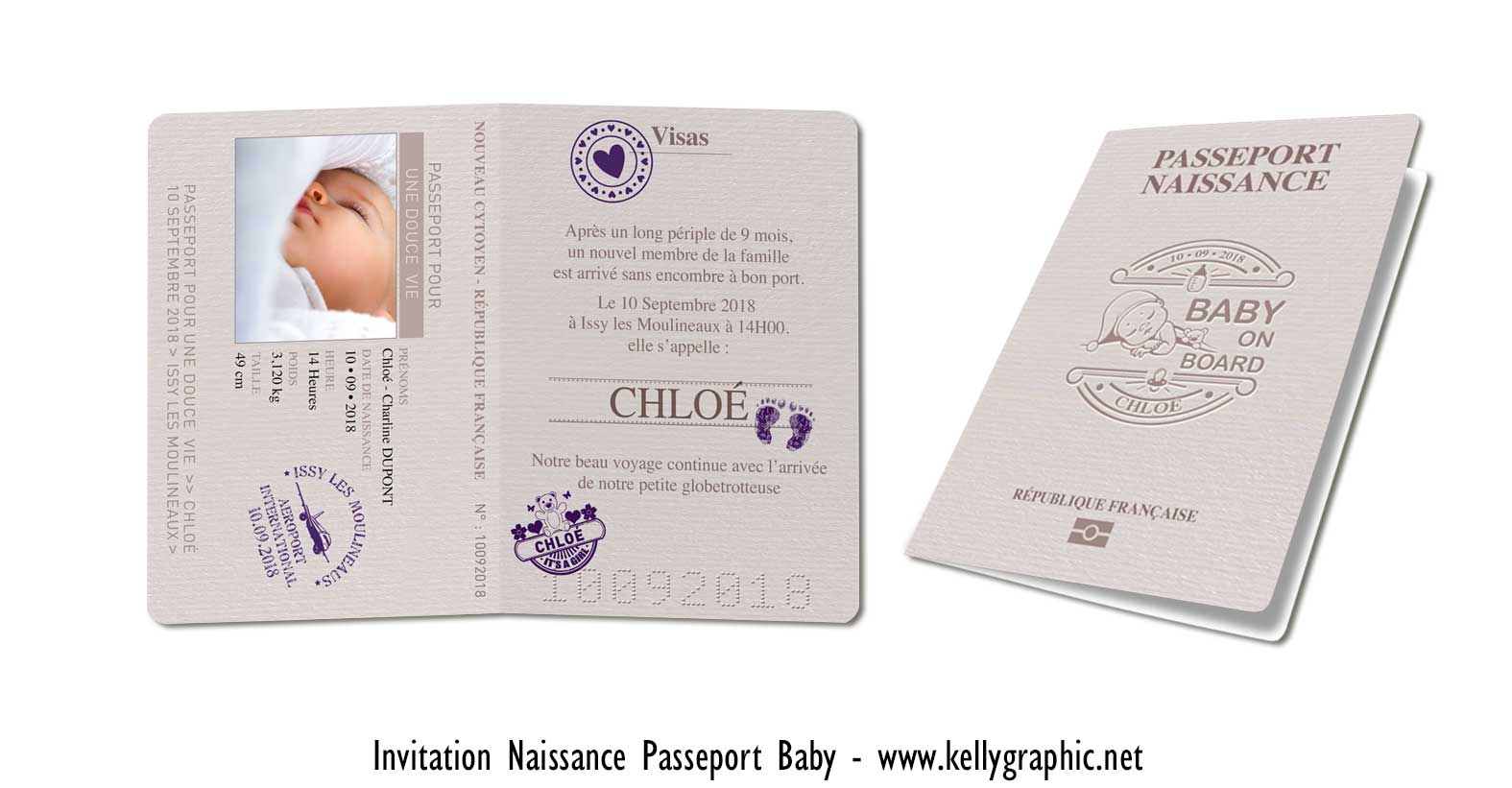 Faire-part naissance bébé passeport Faire-part naissance bébé passeport