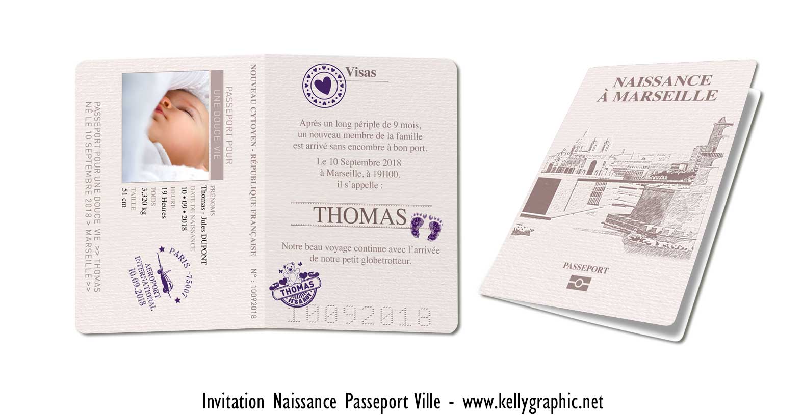 Faire-part naissance bébé passeport Faire-part naissance bébé passeport