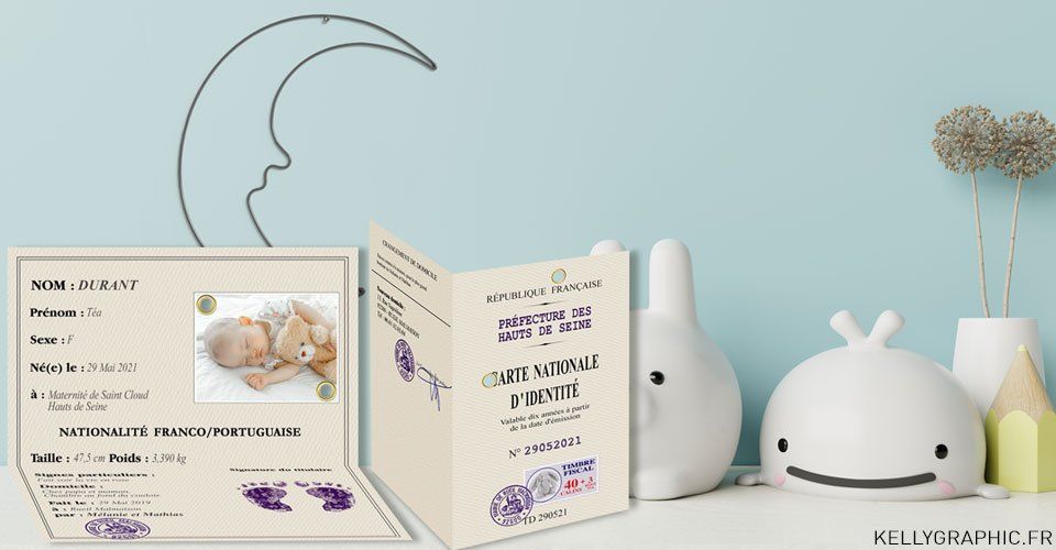 Faire-part naissance bébé pièce identité Faire-part naissance bébé pièce identité