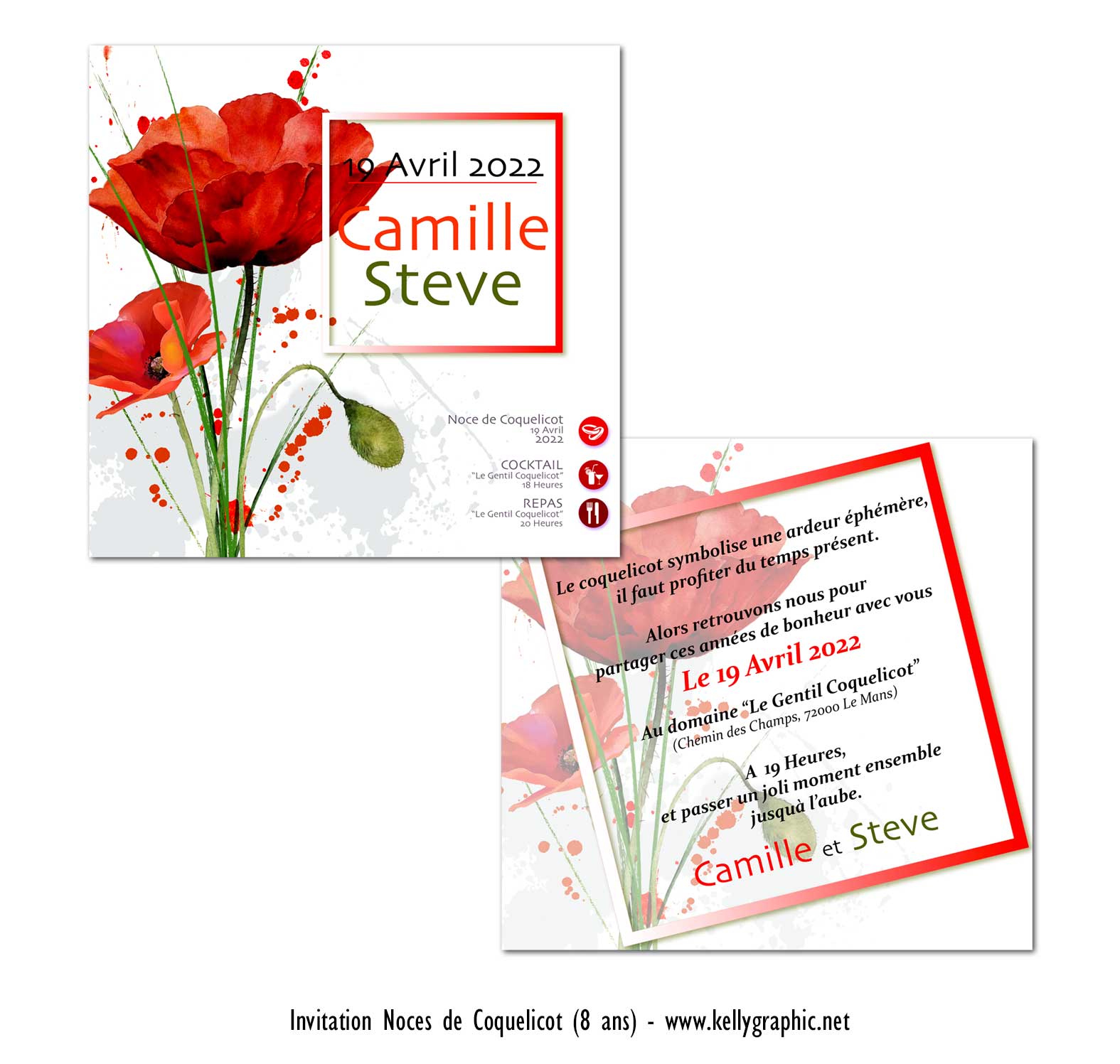 Noces de mariage 8 ans coquelicot Noces de mariage 8 ans coquelicot