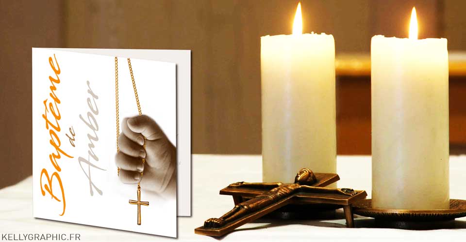 Faire-part religieux baptême croix Faire-part religieux baptême croix