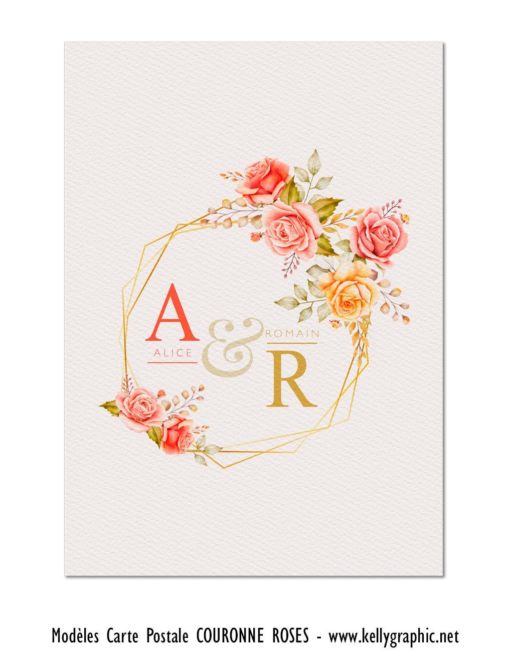 Faire-part couronne de fleurs champêtre Faire-part couronne de fleurs champêtre