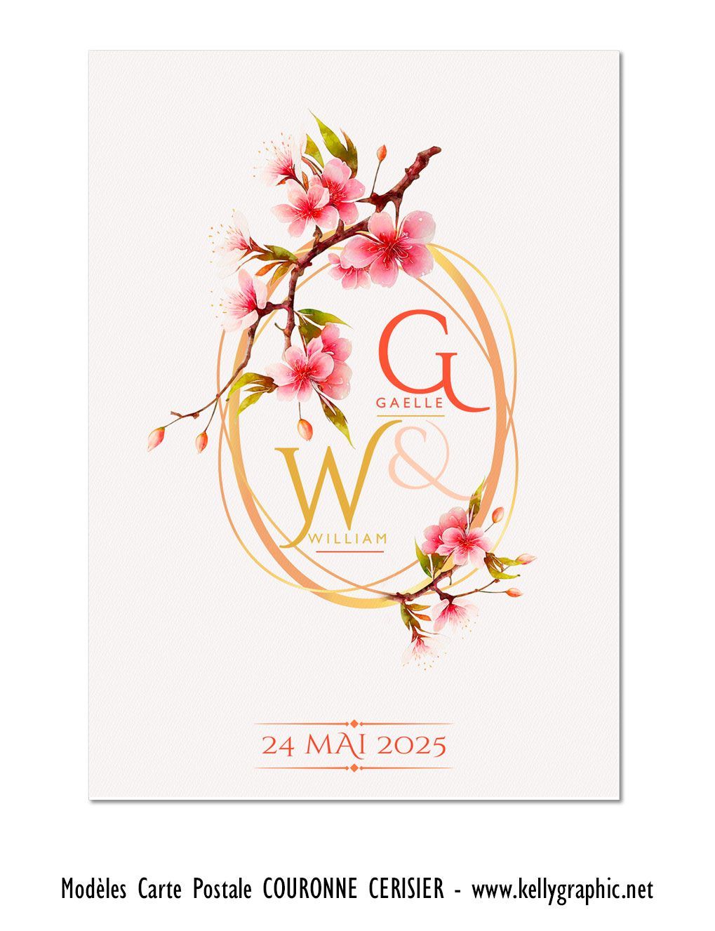 Faire-part couronne de fleurs champêtre Faire-part couronne de fleurs champêtre