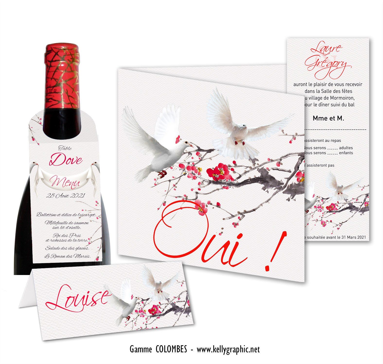 Faire-part Mariage Colombes Faire-part Mariage Colombes