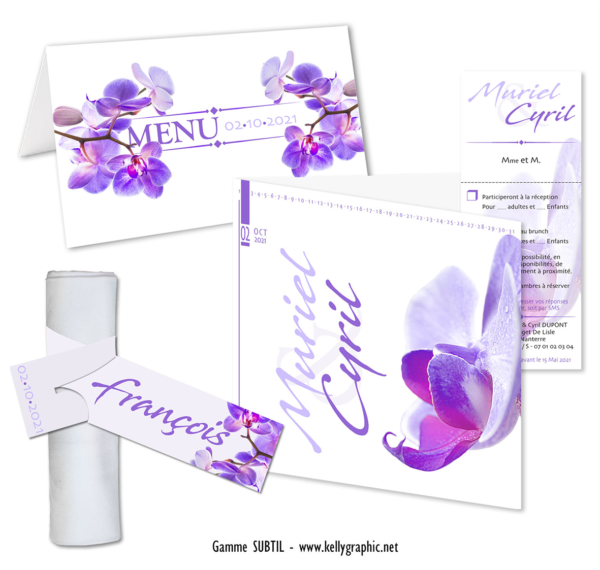 Faire-part mariage orchidée Faire-part mariage orchidée