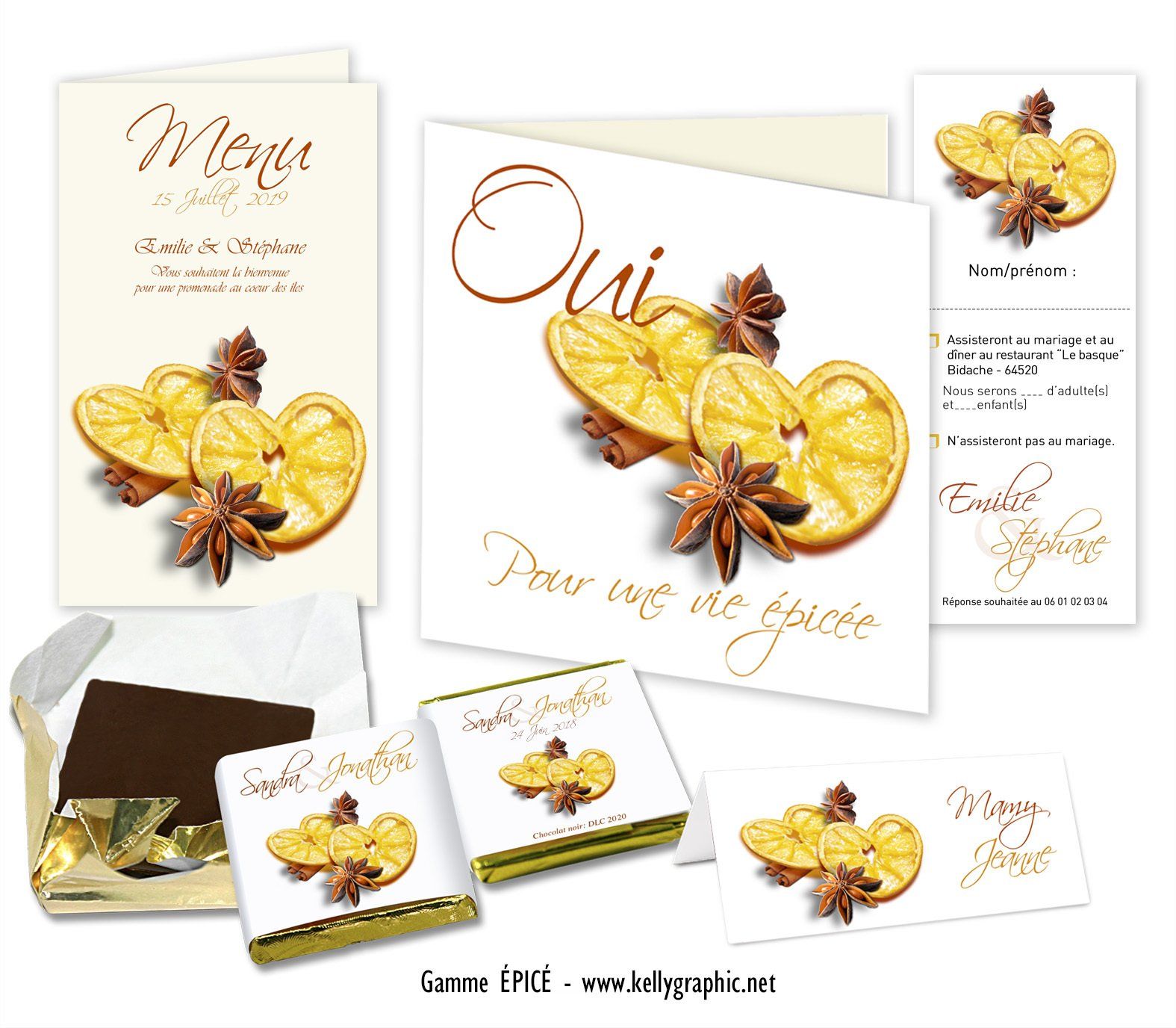 Faire-part Mariage thème épices Faire-part Mariage thème épices