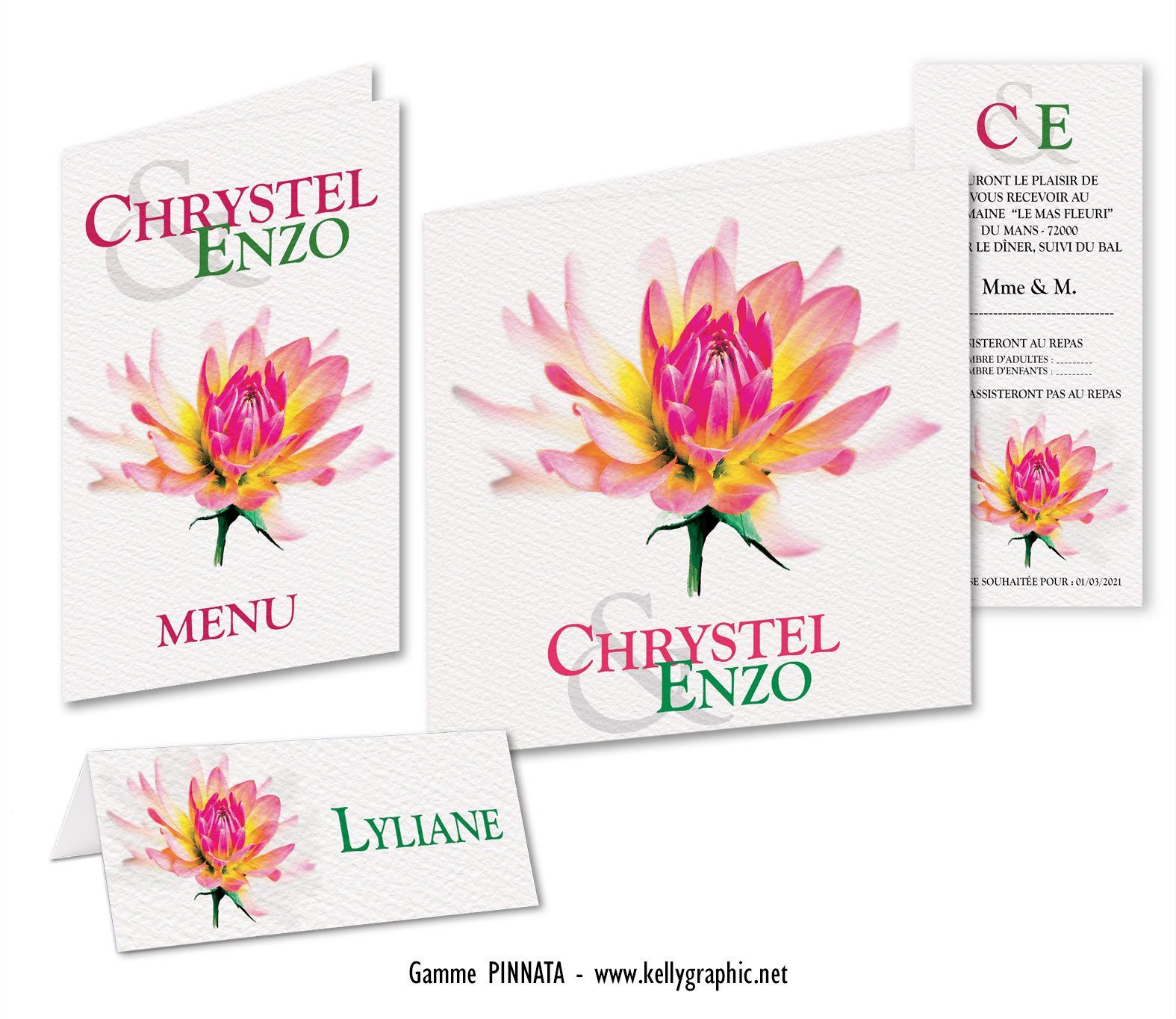 Faire-part Mariage Pivoine Faire-part Mariage Pivoine