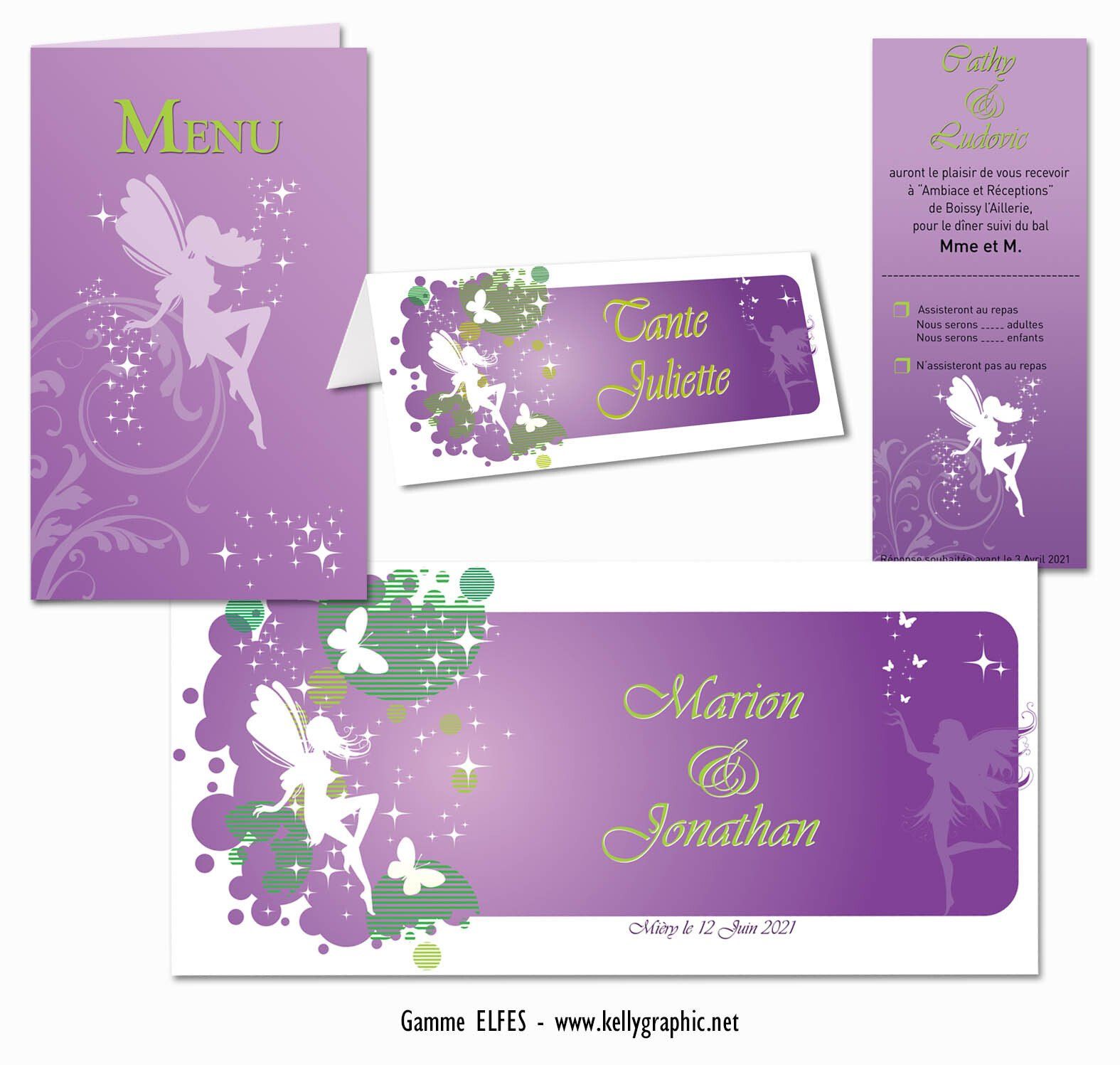 Faire-part mariage Elfes Faire-part mariage Fées Disney