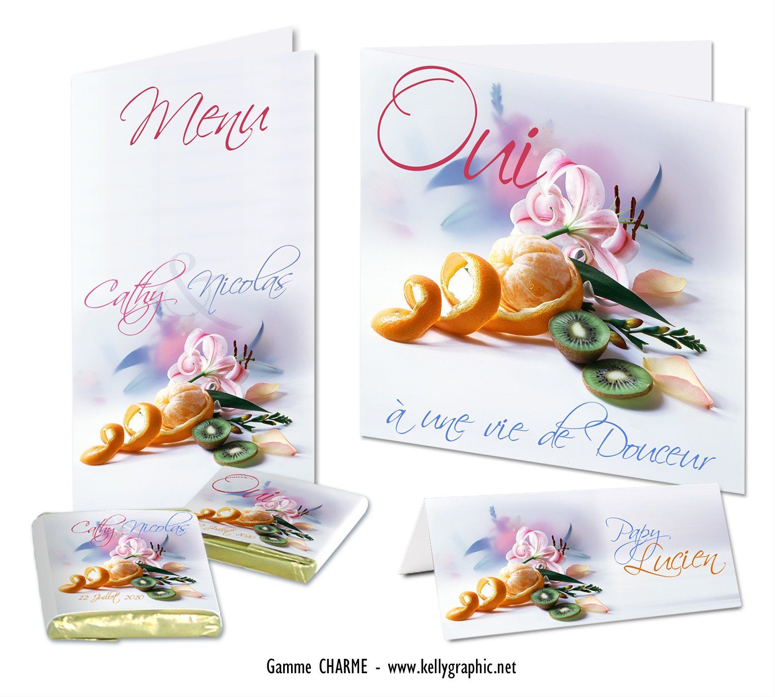 Faire-part Mariage Fruits Amour Coeur Faire-part Mariage Fruits Amour Coeur