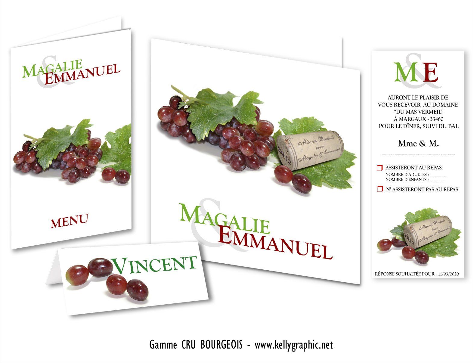 Faire-part Mariage cru bourgeois vin Faire-part Mariage cru bourgeois vin