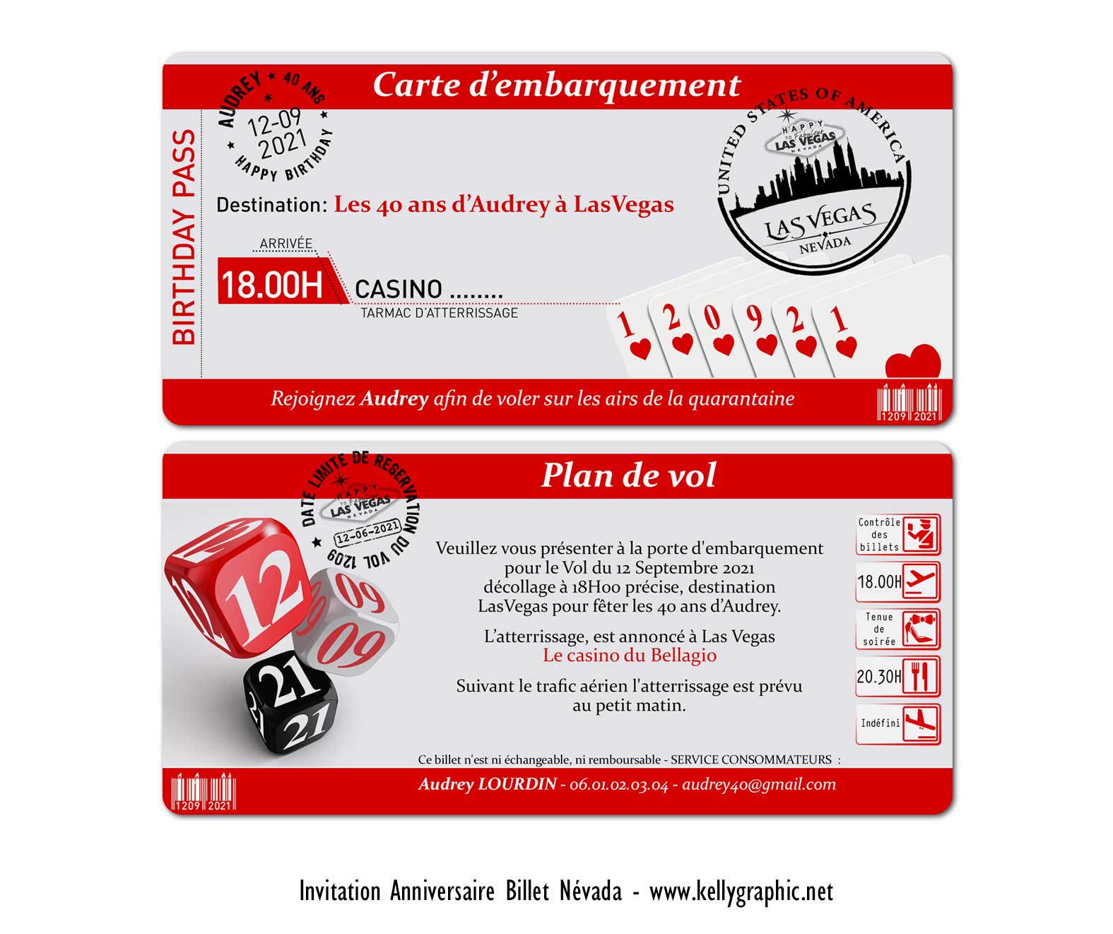 carton d'invitation anniversaire las vegas