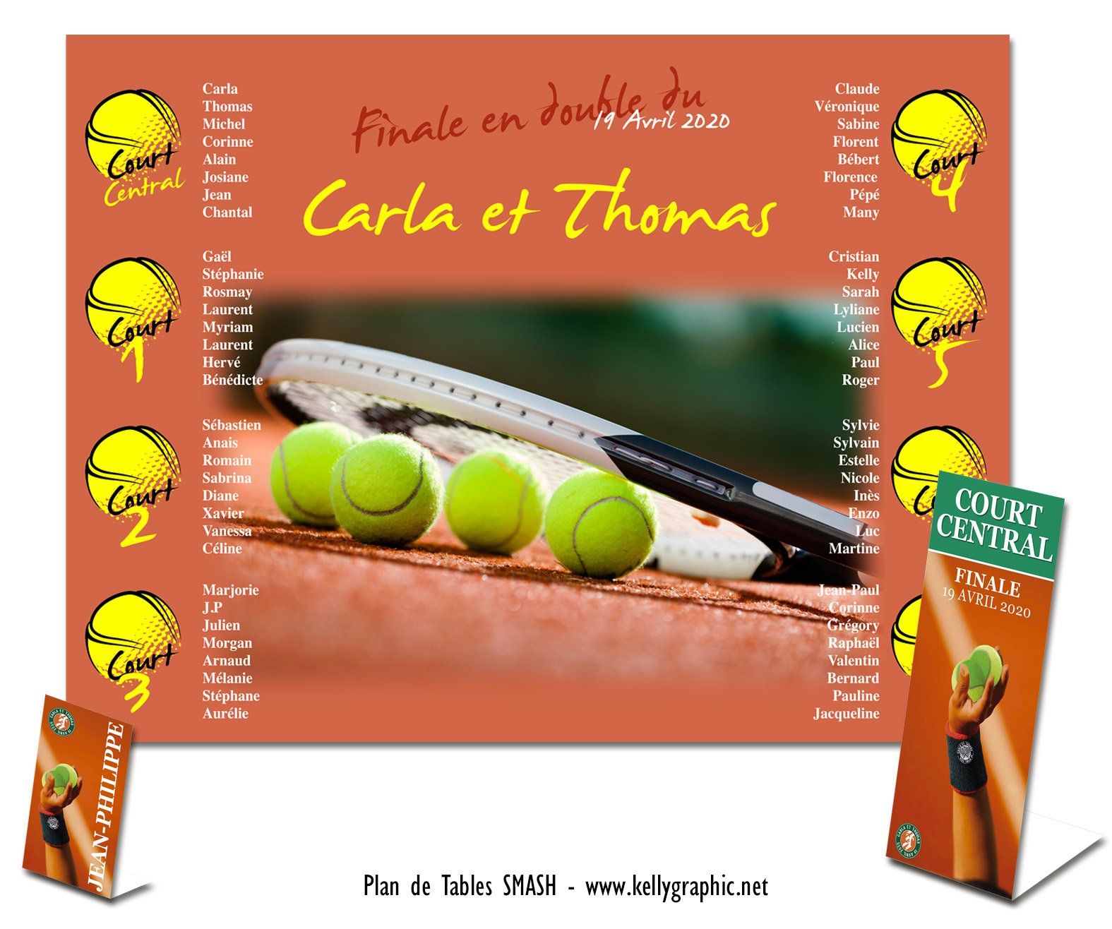Plan de Table Mariage Tennis Plan de Table Mariage Tennis