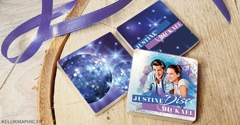 chocolats de mariage personnalisés Chocolats noirs de Mariage personnalisés petites quantités